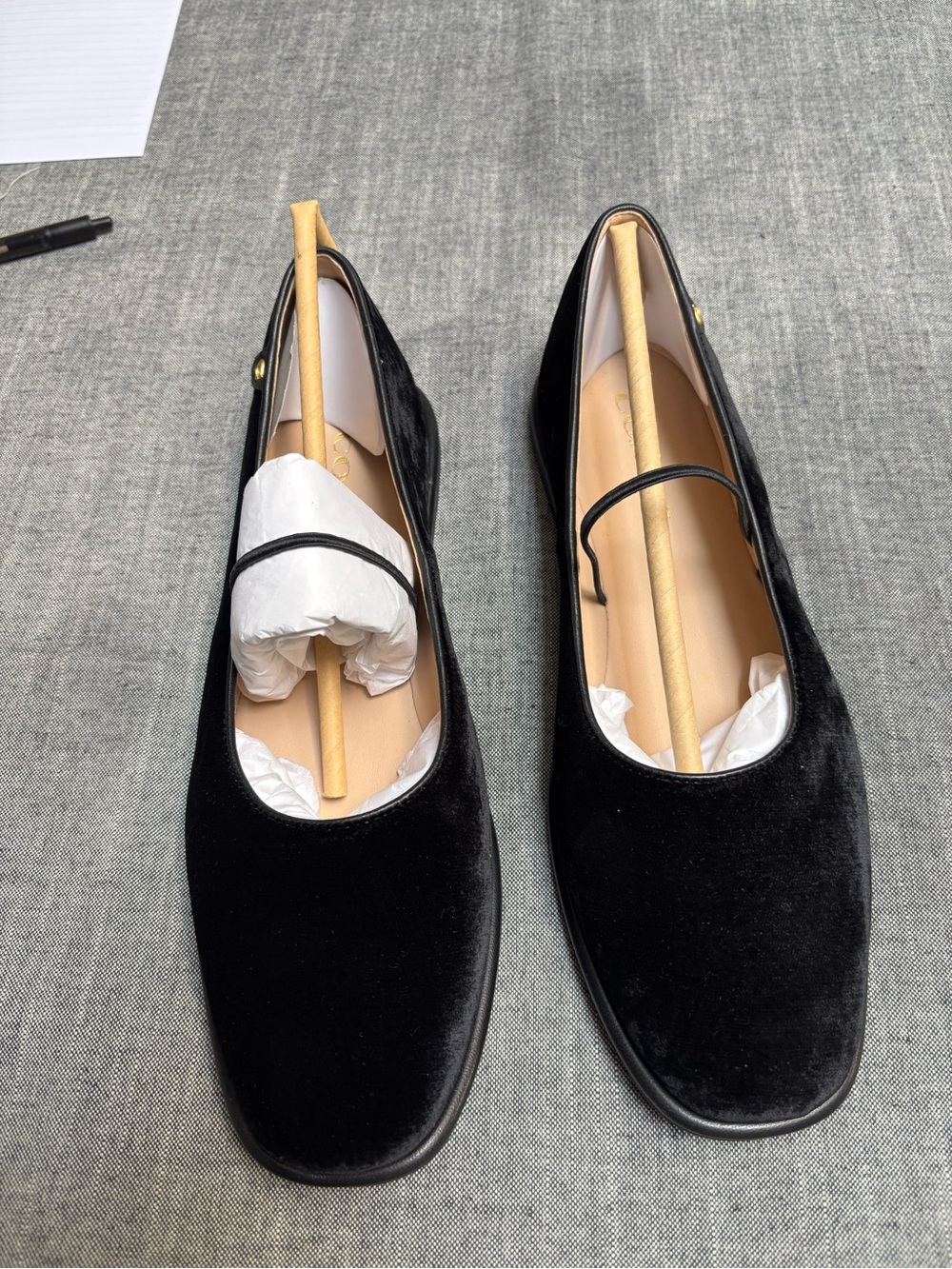 Coach Black Velvet Mary Jane Flats